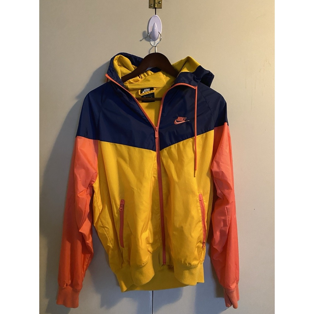 Nike Windrunner Jacket Mens Small Gold Blue Ember Good AR2191-739 Athleisure